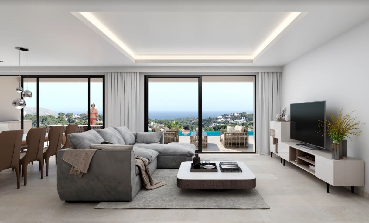 Luxury villa under construction for sale in Moraira with sea views.